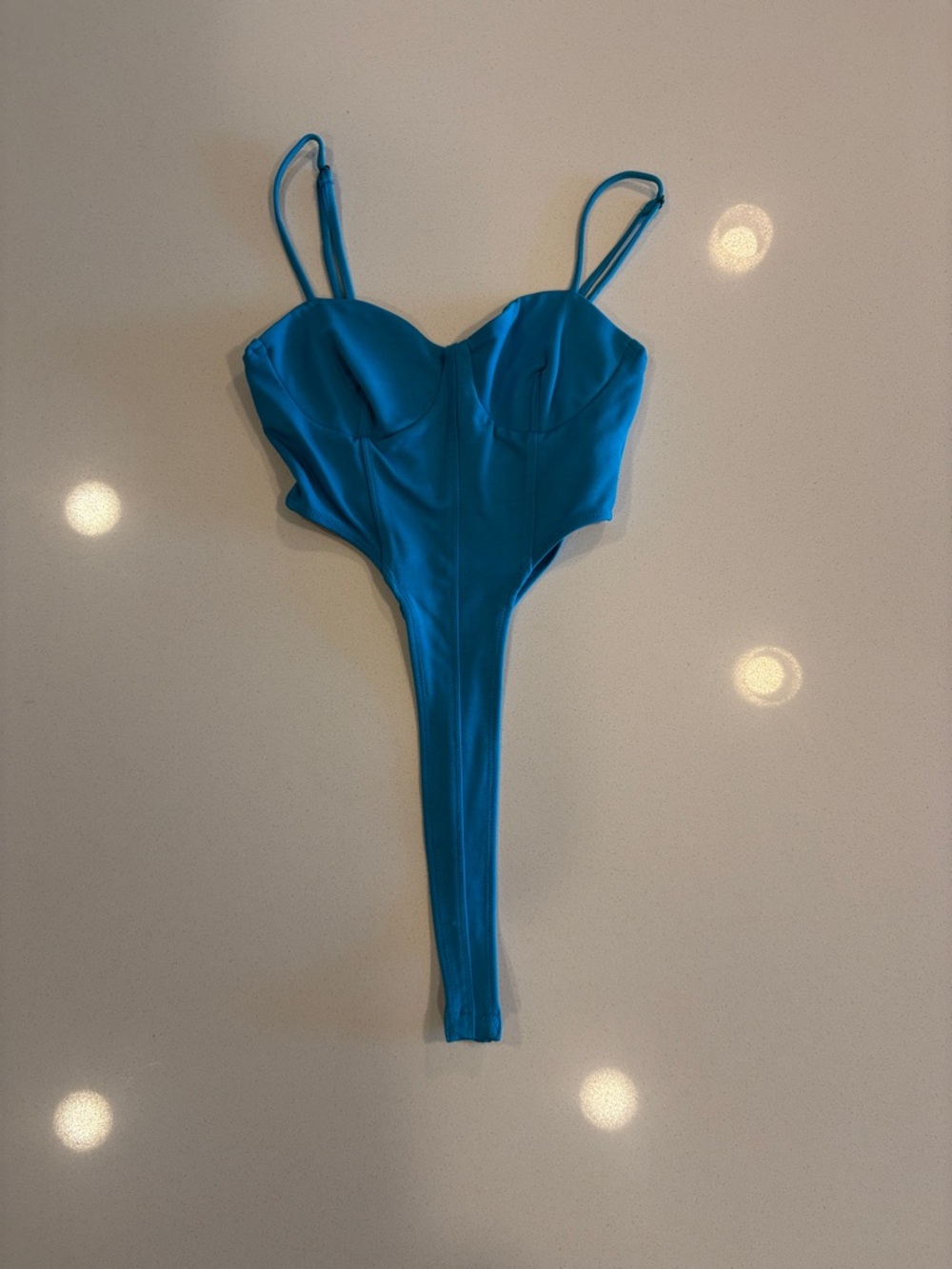 Zara Bright Teal Blue Bodysuit